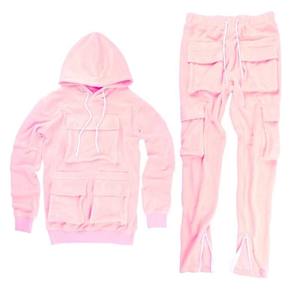 Conjunto de Pantalones Cargo y Sudadera de Lujo al por Mayor, Estilo Urbano, para Hombre, con Corte Acampanado, Traje Deportivo, Bordado Personalizado, Atuendo de Primavera - Product Image 6