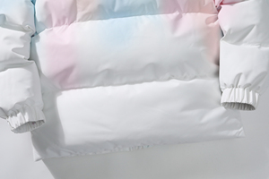 Veste à capuche rose-bleu ombrée décontractée pour homme Manteau d'hiver à col montant Poches fonctionnelles Pastel Gradient Canvas Material - Product Image 6