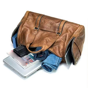 High Quality Unisex Genuine Leather Duffel Bag with Waterproof Zipper Lock Casual Travel Bag Wholesale <b>Sale</b> - Product Image 3