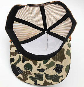 Gorra de béisbol de malla de 5 paneles con visera semicurva y camuflaje, con cuerda, al por mayor, protección solar, ajustable, estilo camionero, rendimiento y moda - Product Image 5