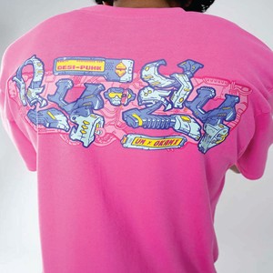 เสื้อยืดคอกลมแขนสั้นสำหรับผู้ชายเสื้อยืดผ้าฝ้าย100% สีชมพู - Product Image 6