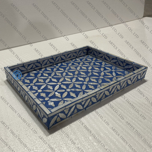 Meilleures ventes Plateau de service rond élégant avec poignée Plateau de service pour le Ramadan Assiettes en nacre Fabriqué au Vietnam - Product Image 6