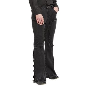 Pantalons de haute qualité avec logo personnalisé Streetwear Joggers Pantalons pour hommes en polaire à impression bouffante et évasée Pantalons pour hommes droits à rayures incurvées - Product Image 3