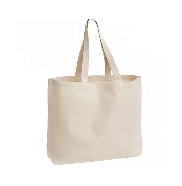 विश्वसनीय बाजार मूल्य पर अनुकूल क्लासिक फैशनेबल कपास कैनवास क्रीम रंग कंधे की खरीदारी बैग