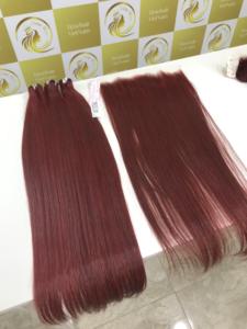 Extremos gruesos de un solo donante, color burdeos, hechos a pedido, pelucas frontales de encaje HD, extensiones de cabello humano sin pegamento, gran stock - Product Image 3