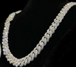 12mm <b>Real</b> VVS1 Moissanite Diamond Cuban Link Chain Hip Hop Chain VVS Diamond Chain BustDown Cuban <b>Necklace</b> - Product Image 3