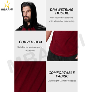Sweat-shirt à capuche pour homme, manches longues, décontracté, athlétique, mode, pull à capuche avec col contrasté et cordon de serrage - Product Image 6