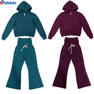 Conjunto de Sudadera con Capucha y Pantalones Deportivos de Invierno Personalizados con Pedrería, Diseño 2 en 1, Unisex, Talla Grande - Product Image 1