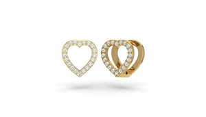 Timeless Dainty Diamond Open <b>Heart</b> Huggies <b>Earrings</b> Featuring Refined Shine And Sophisticated Charm Suitable For Any Occasion - Product Image 6
