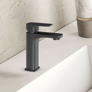 Incrociato serie ad alto beccuccio monoleva miscelatore 30 cm in ottone nero opaco 35 mm cartuccia - Product Image 5