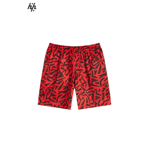 Bold <b>Red</b> and Black Solid 100% Polyester Quick Dry Athletic Shorts for Men Comfortable Stylish Activewear for Casual Wear and Gym - Product Image 1