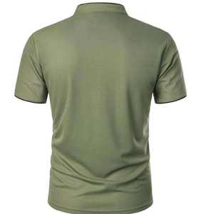 Camisetas de manga corta de verano de alta calidad para hombre, estampado personalizado, colores sólidos, cuello levantado para polos - Product Image 6