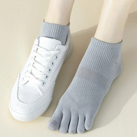 Cinq doigts chaussettes femmes coton maille été orteil chaussettes sport anti-dérapant coupe basse cheville chaussettes avec avec doigts séparés