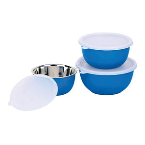 ชามเคลือบพลาสติกสแตนเลสพรีเมี่ยมพร้อมฝาปิดในดีไซน์คลาสสิกมีสไตล์ - Product Image 1