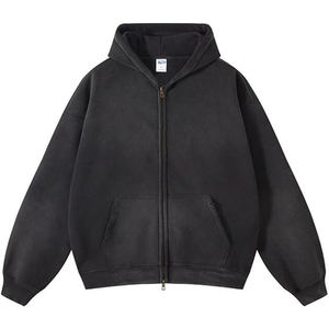 เสื้อฮู้ดมีซิปสำหรับผู้ชายผ้า100% มีฮู้ดผ้าคอตตอนสำหรับฤดูหนาวสั่งซื้อจำนวนมากขายส่ง - Product Image 2