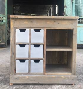 Commode en pin antique rustique non toxique avec finition à base d'eau, démontage de meubles de chambre à coucher en paquet plat du fabricant du Vietnam - Product Image 1