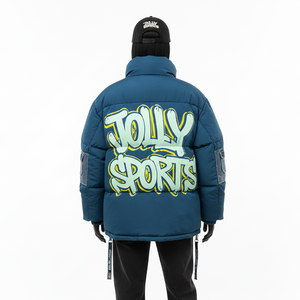 Chaqueta Acolchada de Invierno para Mujer, Tela de Poliéster de Alta Densidad, Panel de Mezclilla en Tono Azul, Logotipo Personalizado con Apliques, Chaqueta Acolchada para Mujer - Product Image 2