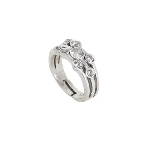 Classic Women's 925 <b>Silver</b> Cluster <b>Ring</b> Brilliant Cut Zircon Prong Setting Engagement Art Palace <b>Silver</b> Plated Religious ALL - Product Image 4