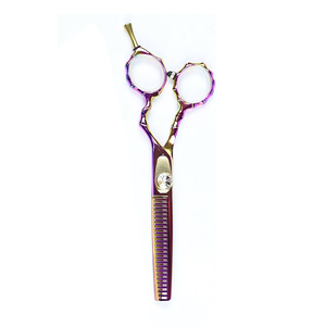 สีม่วงสวยงามสีร้อนตัดผมตัดผมกรรไกรตัดผมใหม่กรรไกรตัดผมชุด - Product Image 3