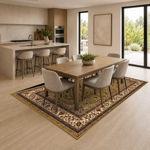 พรมเชนิลล์ลายเมดัลเลียนสีแดงเบอร์กันดีแบบดั้งเดิม รุ่น LXDP-0373 จาก RUGS DEPOT สำหรับขายส่ง พิมพ์ลายดิจิทัล ซักเครื่องได้ ไม่ลื่น - Product Image 4