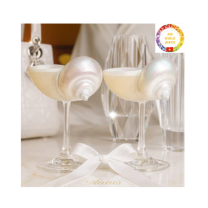 Copa de vino de concha artesanal hecha a mano para recepción de Bodas de destino y bar de cócteles de lujo - Product Image 4