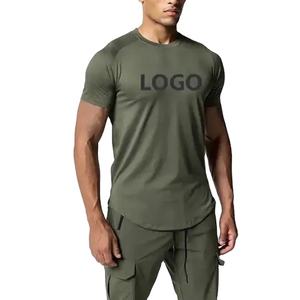 100% Cotton Custom Private Logo Fitness Gym Wear Sports Apparel Solid <b>Mens</b> T-<b>Shirt</b> Anti-Pilling Short Sleeve Regular Fit - Product Image 1