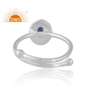 Meilleur Design Argent Naturel Londres Bleu Topaze Bague en Pierre Précieuse Conception Personnalisée Bijoux Pour Femmes Cadeau Pour Elle - Product Image 2