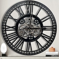 Horloge murale en métal de style indien classique, design moderne, aiguilles à quartz, adaptée à l'extérieur, idéale pour les mariages, les anniversaires, la décoration de la maison, les cadeaux et autres occasions.