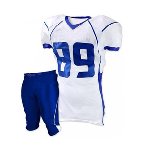 Vente en gros uniforme de football américain bleu et blanc personnalisé pour jeunes Acheter des uniformes de football pour les ensembles d'équipe - Product Image 4