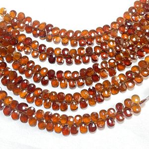 ลูกปัด briolette รูปลูกแพร์เหลี่ยมเพชรพลอยโกเมนธรรมชาติลูกปัดอัญมณีสีแดงสำหรับทำเครื่องประดับ - Product Image 5