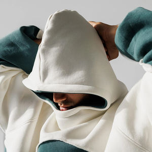 Sweat à capuche ample pour les couples impression broderie hommes et femmes basiques coton mélangé - Product Image 6