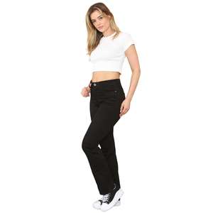 Jeans pour femmes sur mesure, coupe bootcut, denim extensible, pantalon pour femmes, taille mi-haute, coupe régulière, bas évasé, coupe régulière, pantalon pour femmes - Product Image 5