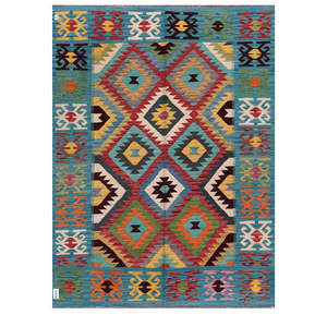 Alfombra Kilim de Maimana, Afganistán, 202 x 152 cm, Juego de Alfombras - Product Image 1
