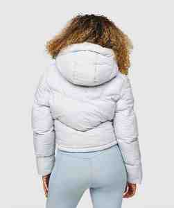 Stylish Ladies Lightweight Puffer <b>Jacket</b> Zip Front Polyester <b>Lining</b> Hooded Collar-Winter Outerwear genuine <b>jacket</b> - Product Image 4