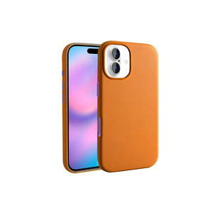 Étui de luxe en cuir PU Netzy pour iPhone 17 compatible MagSafe, coque Safa Kupra orange pour téléphones mobiles 11 Pro 14 Plus - Product Image 1