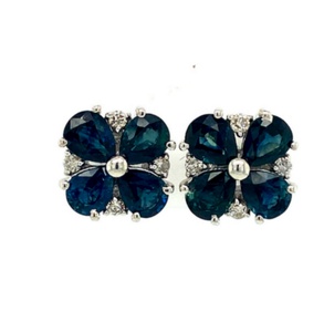 Pendientes de zafiro azul real para mujer, de Plata de Ley 925, piedras preciosas, joyería hecha a mano, venta al por mayor - Product Image 1