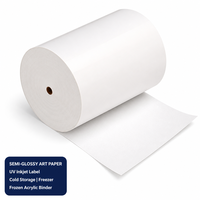 Papier d'art adhésif semi-brillant à jet d'encre UV durable pour le congélateur et le stockage à froid avec liant acrylique congelé pour les applications d'étiquettes