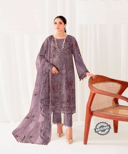 Abaya d'hiver islamique Dubai 3 pièces ensemble robe modeste en soie brillante pour femmes musulmanes imperméable élégante - Product Image 2