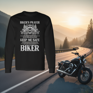 T-shirt à manches longues « Prière du motard » – Que le soleil se lève devant moi – Pour usage promotionnel - Product Image 3