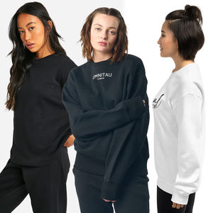 Pull en molleton lourd sweat uni surdimensionné solide col rond fournisseur en gros couleur unie hommes et femmes pulls coupe ample - Product Image 3