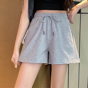 OEM Customize Design logo New Version Korean Sports <b>Shorts</b> <b>Women's</b> High Waist Loose Slim Wide Leg Pants Solid Color Casual Pants - Product Image 4