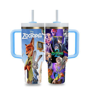 <span class=keywords><strong>Tumbler</strong></span> Isolato Sottovuoto in Acciaio Inox da 40oz con Logo Personalizzato, Motivo Cartone Animato Animali Pazzi della Città 2, Senza BPA, Doppia Parete, Ecologico - Product Image 4