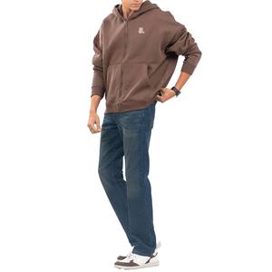 Sudadera con capucha de invierno 100% algodón de color sólido personalizado para hombres con logotipo frontal de aspecto vintage Servicio OEM - Product Image 4