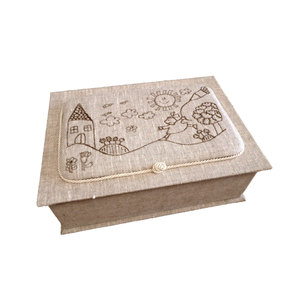 Caja de Almacenamiento Decorativa de Algodón Panamá, Organizador de Recuerdos en Forma de Libro - Product Image 1