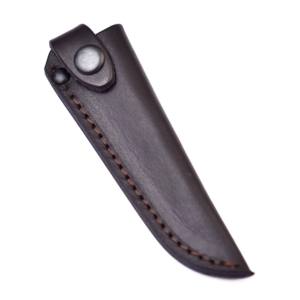 OEM Trending Rich Grain Brown Hecho a mano Funda de cuero de 5 pulgadas para cuchillos de bolsillo de hoja fija - Product Image 1