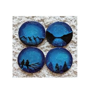Sous-verres en résine époxy artisanale de luxe avec des pièces d'art élégantes pour la décoration intérieure et une protection élégante des boissons - Product Image 4