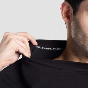 Unstoppable Gym Workout Tee in <b>Black</b> Jersey Fabric - Product Image 6