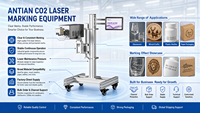Machine de marquage laser CO2 ANTIAN OEM pour l'industrie, codeur pour carton, bois, cuir, emballage avec marquage permanent