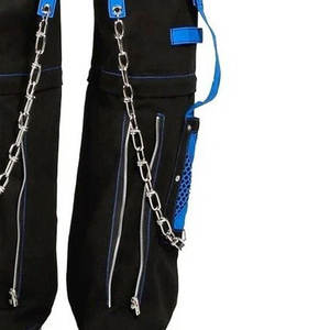 กางเกงขายาวผู้ชาย สีน้ำเงิน สไตล์พังก์ร็อก กอธิค ขายดี พร้อมสายรัดสีดำ ผ้าฝ้าย 100% 2026 - Product Image 5