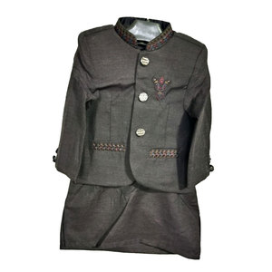 Ensemble tendance de haute qualité pour garçons : Kurta ethnique et pyjama avec gilet, 100 % coton, séchage rapide, idéal pour mariages et fêtes - Product Image 1